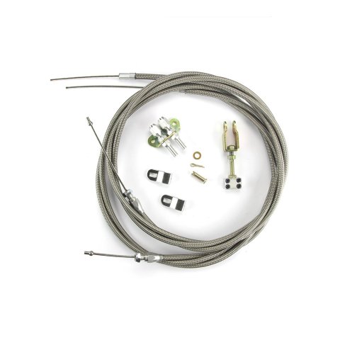 Lokar Floor Mount Emergency Brake Cables EC-81FHT Parking Cable, Braided Stainless Steel, 96 in. Length, Street Rod, Ford Thunderbird, Universal, Each thumbnail 1