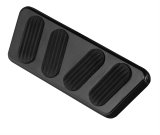 Lokar Midnight Series Pedal Pads for 1964-1968 MUSTANG - XBAG-6123 Pad, Brake, Series, Aluminum, Rubber, Black Anodized, Automatic, Each thumbnail 1
