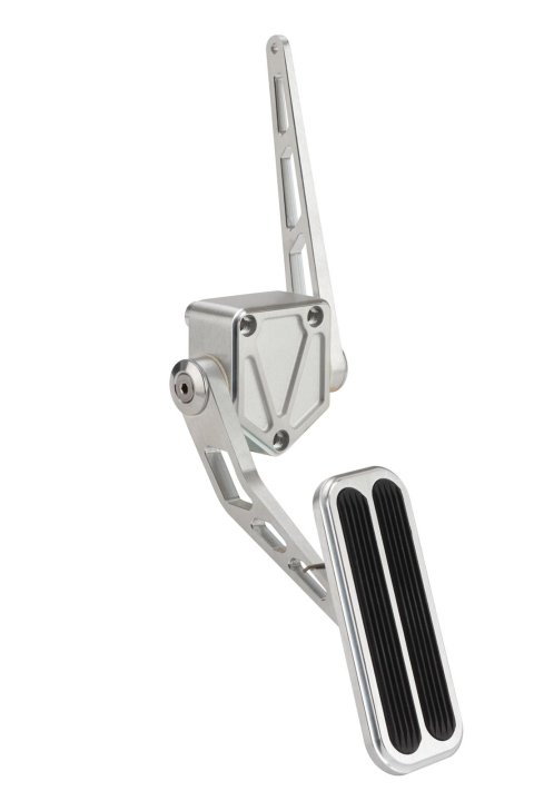 Lokar Billet Gas Pedal Assemblies for 1971-1972 C10 PICKUP, C15/C1500 PICKUP - BAG-6165 Throttle Assembly, Aluminum, Brushed, Firewall Mount, Rubber Insert, Chevy, Each