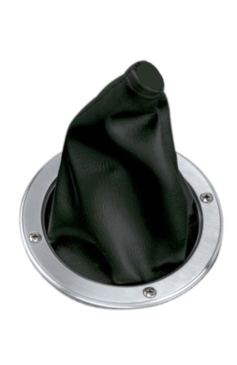Lokar Shifter Boot Sets 70-BHRB Boot, Round, Black, Naugahyde, Polished Aluminum Trim Ring, Each thumbnail 4