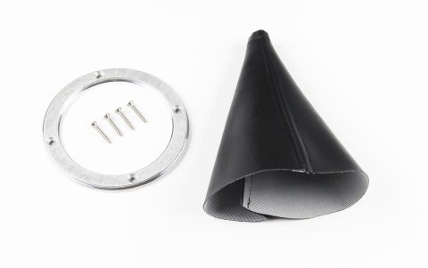 Lokar Shifter Boot Sets 70-BHRB Boot, Round, Black, Naugahyde, Polished Aluminum Trim Ring, Each thumbnail 5