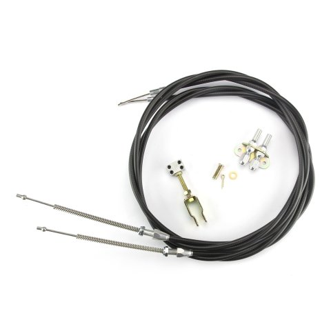 Lokar Floor Mount Emergency Brake Cables EC-80FUTB Parking Cable, 96 in. Length, Street Rod, Stainless Steel Brakes, Ford Thunderbird, Universal, Kit