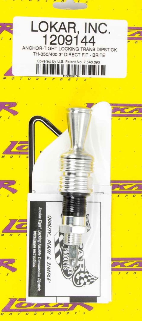 Lokar Anchor-Tight Locking Transmission Dipsticks 1209144 Dipstick, Locking, Anodized Brite Handle, 3 in. Case Mount, TH350, TH400, Each thumbnail 2