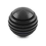 Lokar Shift Knobs SK-6916 Knob, Round Finned, Billet Aluminum, Black Anodized, Thread On 3/8-24 in., Manual, Each thumbnail 1