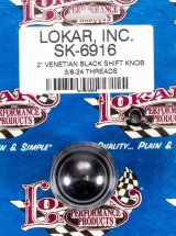 Lokar Shift Knobs SK-6916 Knob, Round Finned, Billet Aluminum, Black Anodized, Thread On 3/8-24 in., Manual, Each thumbnail 2