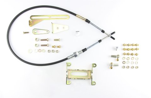 Lokar Cable Operated Automatic Transmission Shifters CO700EM Shifter, GM, 700R4, 8 in. Single Bend Chrome Stick, Original Brushed Mushroom Knob, Each thumbnail 3