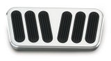 Lokar Pedal Pads for 1955-1957 BEL AIR, ONE-FIFTY SERIES, TWO-TEN SERIES - BAG-6078 Pad, Brake, Aluminum, Silver/Black, Automatic Transmission, Universal, Each thumbnail 2