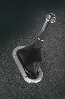 Lokar Parking Brake Handle Boots 70-BHBF Hand Boot, Emergency Brake, Floor Mount, Black Boot, Aluminum Trim Ring, Each thumbnail 2