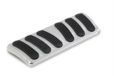 Lokar Pedal Pads for 1967-1969 CAMARO, FIREBIRD - BAG-6134 Brake and Clutch Pad Set; Billet Aluminum Curved Brake/Clutch Pad; Brushed Aluminum; w/Rubber Insert thumbnail 1