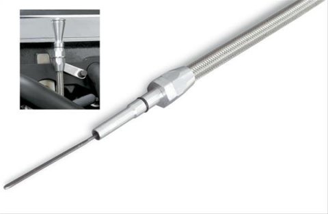 Lokar Flexible and Machined Engine Dipsticks ED-5020 Oil Dipstick, Flexible, Passenger Side Block Entry, Billet Aluminum, Brite Anodized, Chevy, Small Block, LS, Car, Each thumbnail 2