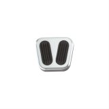 Lokar Pedal Pads for 1967-1969 CAMARO, FIREBIRD - BAG-6099 Pad, Emergency Brake, Aluminum, Silver/Black, Manual, Automatic Transmission, Chevy, Pontiac, Each thumbnail 1