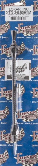 Lokar Midnight Series Flexible Braided Stainless Transmission Dipsticks XTD-34L60ETM Dipstick, Steel, Black, Bellhousing Mount, Chevy, 4L60E, Each thumbnail 2