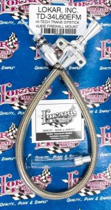 Lokar Hi-Tech Flexible Braided Stainless Transmission Dipsticks TD-34L60EFM Dipstick, Steel, Natural, Firewall Mount, 4L60E, Each thumbnail 2