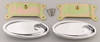 Lokar Interior Door Handles IDH-2001 Handles, Interior, Oval Design, Cable Operated, Billet Aluminum, Polished, Pair thumbnail 1