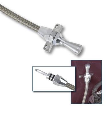 Lokar Hi-Tech Flexible Braided Stainless Transmission Dipsticks TD-3700FM Dipstick, Steel, Natural, Firewall Mount, 700R4, Each thumbnail 2