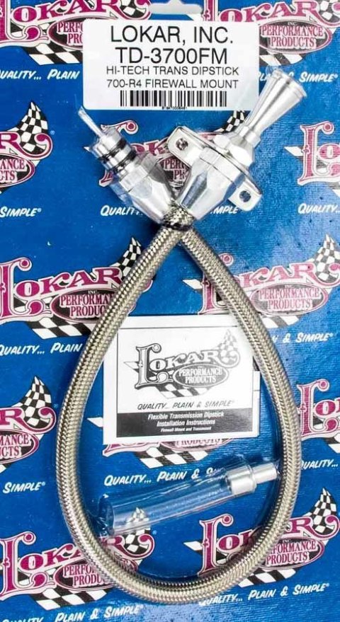 Lokar Hi-Tech Flexible Braided Stainless Transmission Dipsticks TD-3700FM Dipstick, Steel, Natural, Firewall Mount, 700R4, Each thumbnail 3