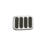 Lokar Pedal Pads SG-6017 Pad, Brake, Steel, Chrome/Black, Automatic Transmission, Universal, Each thumbnail 1