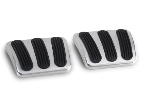 Lokar Pedal Pads for 1964-1972 CHEVELLE, 1964-1967 MALIBU - BAG-6132 Pads, Brake/Clutch, Aluminum, Rubber, Brushed, Chevy, Pair