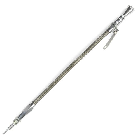 Lokar Anchor-Tight Locking Flexible Engine Dipsticks 1220044 Oil Dipstick, Flexible, Oil Pan Entry, Billet Aluminum, Brite Anodized, Ford, Small Block, 351W, Each thumbnail 1