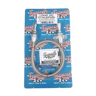 Lokar Hi-Tech Flexible Braided Stainless Transmission Dipsticks TD-34L80FM36 Dipstick, Steel, Natural, Firewall Mount, 36 in. Length, 4L80E, Each thumbnail 2