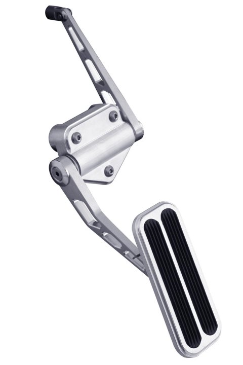Lokar Billet Gas Pedal Assemblies for 1967-1970 C10 PICKUP, C15/C1500 PICKUP - BAG-6164 Throttle Assembly, Aluminum, Brushed, Firewall Mount, Rubber Insert, Chevy, Each thumbnail 1