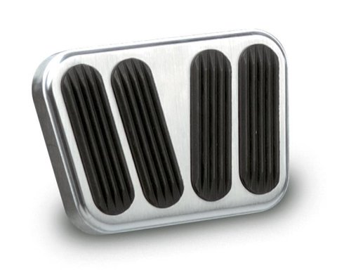 Lokar Pedal Pads for 1967-1969 CAMARO, FIREBIRD - BAG-6102 Pad, Brake/Clutch, Aluminum, Silver/Black, Manual Transmission, Chevy, Each