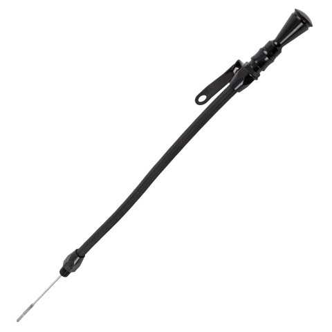 Lokar Midnight Series Anchor-Tight Locking Flexible Engine Dipsticks X1220177 Oil Dipstick, Flexible, Oil Pan Entry, Billet Aluminum, Black Anodized, 12 in. Length, Universal, Each thumbnail 1