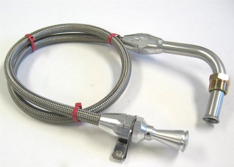 Lokar Hi-Tech Flexible Braided Stainless Transmission Dipsticks TD-30C4FMPAN Dipstick, Steel, Natural, Firewall Mount, C-4, Pan Fill, Each thumbnail 1