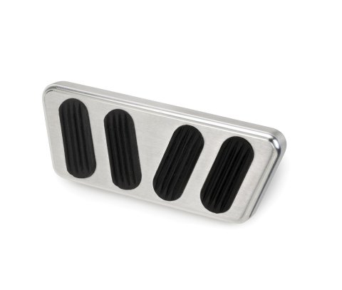 Lokar Pedal Pads for 1964-1968 MUSTANG - BAG-6123 Pad, Brake, Aluminum, Rubber, Brushed, Automatic Transmission, Ford, Each