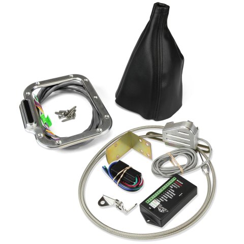 Lokar LED Shifter Boot Indicators CINB-1782 Shift Indicator, Vertical LED, Brushed Billet Aluminum, Black Boot, Sensor Kit, GM, Kit