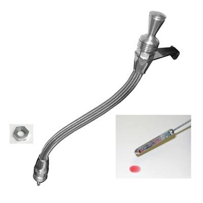 Lokar Anchor-Tight Locking Transmission Dipsticks 1210134 Dipstick, Locking, Braided Stainless/Natural, Polished Handle, Bellhousing Mount, Powerglide thumbnail 1