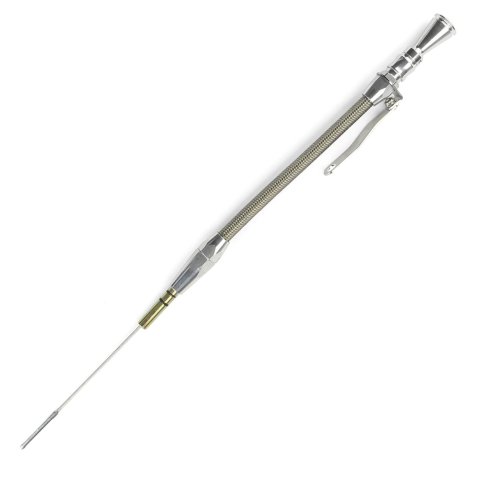 Lokar Anchor-Tight Locking Flexible Engine Dipsticks 1220034 Oil Dipstick, Flexible, Driver Side Block Entry, Billet Aluminum, Brite Anodized, Ford, Small Block, 302, Each thumbnail 1