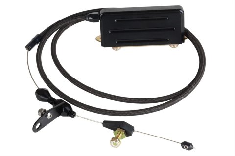Lokar Midnight Series Stainless Steel Hi-Tech Kickdown Kits XKD-2400HT Automatic Transmission Cable, Hi-Tech, Black Braided Steel, Black Aluminum Fittings, GM, TH400, Kit