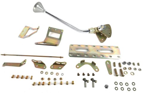 Lokar Case-Mount Automatic Transmission Shifters CM700CM Shifter, Case Mounted, Detent, 12.000 in. Single Bend Chrome Stick, 3/8-24 in., Brushed Mushroom Knob, 700R4, Each thumbnail 4