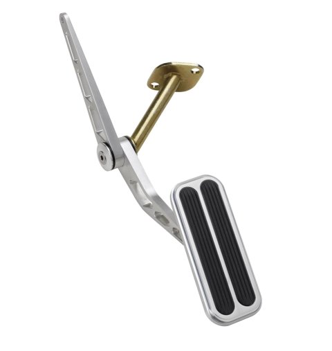 Lokar Billet Gas Pedal Assemblies for 1967-1969 CAMARO, FIREBIRD - BAG-6096 Throttle Pedal, Aluminum, Natural, Firewall Mount, Rubber Insert, Chevy, Each thumbnail 1