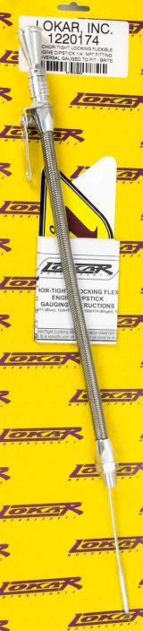 Lokar Anchor-Tight Locking Flexible Engine Dipsticks 1220174 Oil Dipstick, Flexible, Oil Pan Entry, Billet Aluminum, Brite Anodized, 12 in. Length, Universal, Each thumbnail 6
