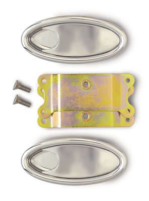 Lokar Interior Door Handles IDH-2000 Handles, Interior, Oval Design, Cable Operated, Billet Aluminum, Brushed, Pair thumbnail 1