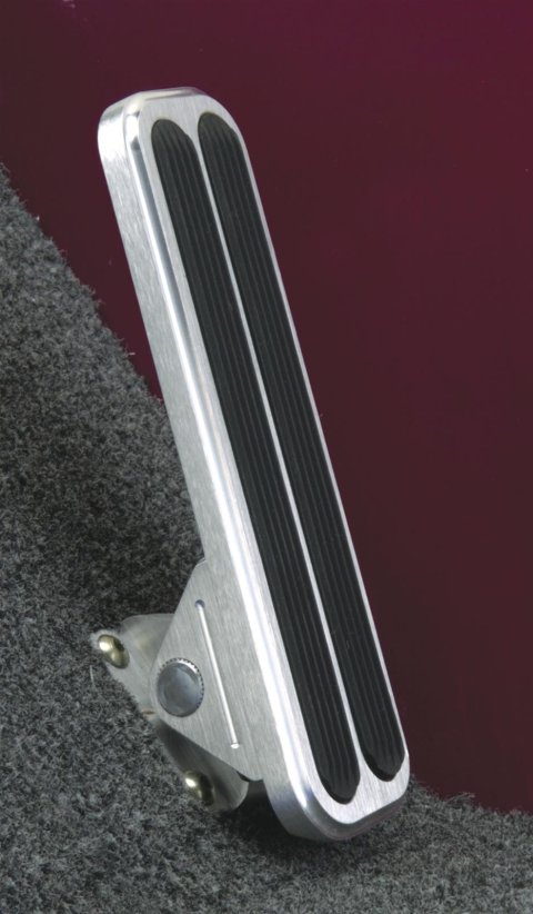 Lokar Eliminator Floor Mount Gas Pedals FMG-6098 Throttle Pedal, Billet Aluminum, Natural, Mount, Rubber Insert, Universal, Each