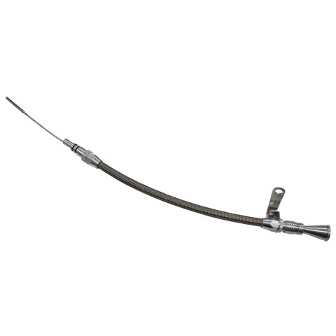 Lokar Anchor-Tight Locking Flexible Engine Dipsticks 1220054 Oil Dipstick, Flexible, Oil Pan Entry, Billet Aluminum, Brite Anodized, Chevy, Big Block, 502, Each
