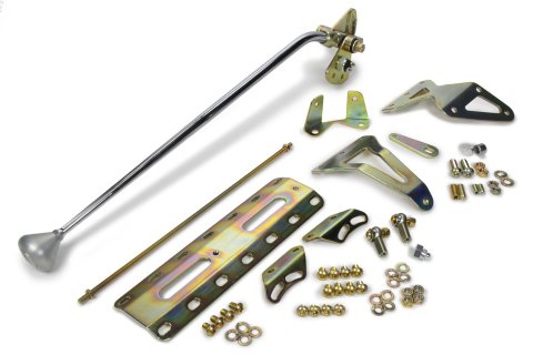 Lokar Case-Mount Automatic Transmission Shifters CM400AM Shifter, Case Mounted, Detent, 23.000 in. Single Bend Chrome Stick, 3/8-24 in., Brushed Mushroom Knob, TH400, Each thumbnail 7