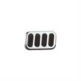 Lokar Pedal Pads SG-6008 Pad, Brake, Rectangle, Rubber/Steel, Chrome/Black, 2.000 in. Width, 3.000 in. Length, Each thumbnail 1
