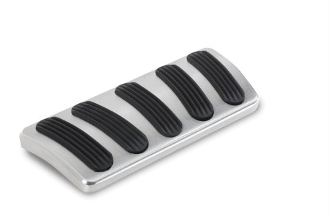Lokar Pedal Pads for 1964-1972 CHEVELLE, 1964-1967 MALIBU - BAG-6135 Pad, Brake, Billet Aluminum, Brushed, Rubber Insert, Automatic, Chevy, Each thumbnail 1