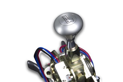 Lokar Electronic Sport Shifters ES4L60EELP Automatic Shifter, Shifters, Detent, 8.000 in. Single Bend Chrome Stick, 3/8-24 in., Polished Hi-Tech Knob, 4L60E, Each thumbnail 3