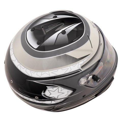 Zamp RZ-70E Switch Helmets H760C01M Helmet, Switch, Full Face, Gray/Light Gray Graphic, Gloss Finish, Fire-Retardant Liner, Snell SA2020/FIA 8859-2015, Medium, Each thumbnail 3