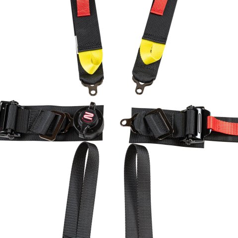 Zamp FIA Racing 6-Point Harness HARN04F003 Harness, 8853-2016, 6-Point, Complete Type, Camlock Style, Bolt-in, Pull Down, Polyester, Black, 2.00 in. Belt Width, Each thumbnail 2
