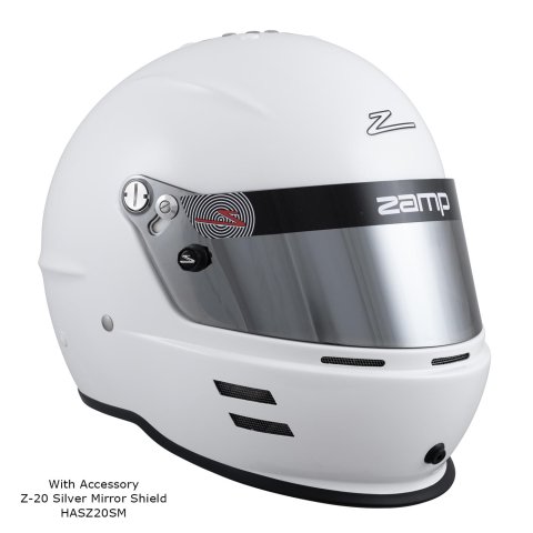 Zamp RZ-60 Helmets H766001M Helmet, RZ-60, Full Face, Gloss White, Fire-Retardant Fabric, Snell SA2020, Medium, Each thumbnail 2
