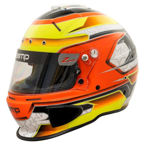 Zamp RZ-70E Switch Helmets H760C30L Helmet, Switch, Full Face, Orange/Yellow Graphic, Gloss Finish, Fire-Retardant Liner, Snell SA2020/FIA 8859-2015, Large, Each thumbnail 3