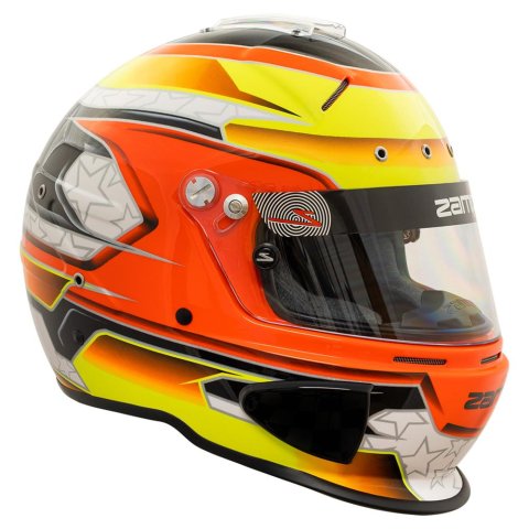 Zamp RZ-70E Switch Helmets H760C30L Helmet, Switch, Full Face, Orange/Yellow Graphic, Gloss Finish, Fire-Retardant Liner, Snell SA2020/FIA 8859-2015, Large, Each thumbnail 4