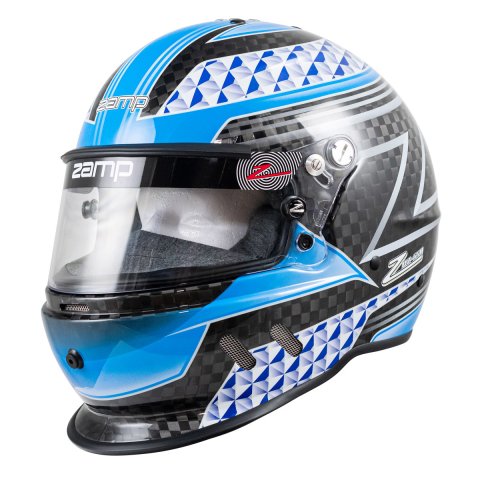 Zamp Helmets H775C04L RZ-65D Carbon SNELL SA2020 Flo Blue /Gray Large thumbnail 5