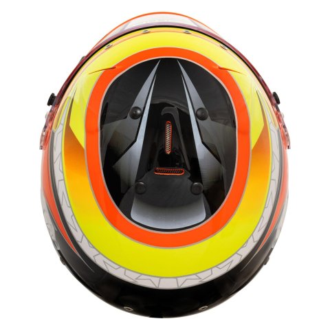 Zamp RZ-70E Switch Helmets H760C30XL Helmet, Switch, Full Face, Orange/Yellow Graphic, Gloss Finish, Fire-Retardant Liner, Snell SA2020/FIA 8859-2015, X-Large, Each thumbnail 1